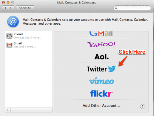Update Twitter and Facebook Contacts on OS X