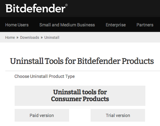 download bitdefender uninstall tool