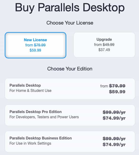 parallels for mac military discount